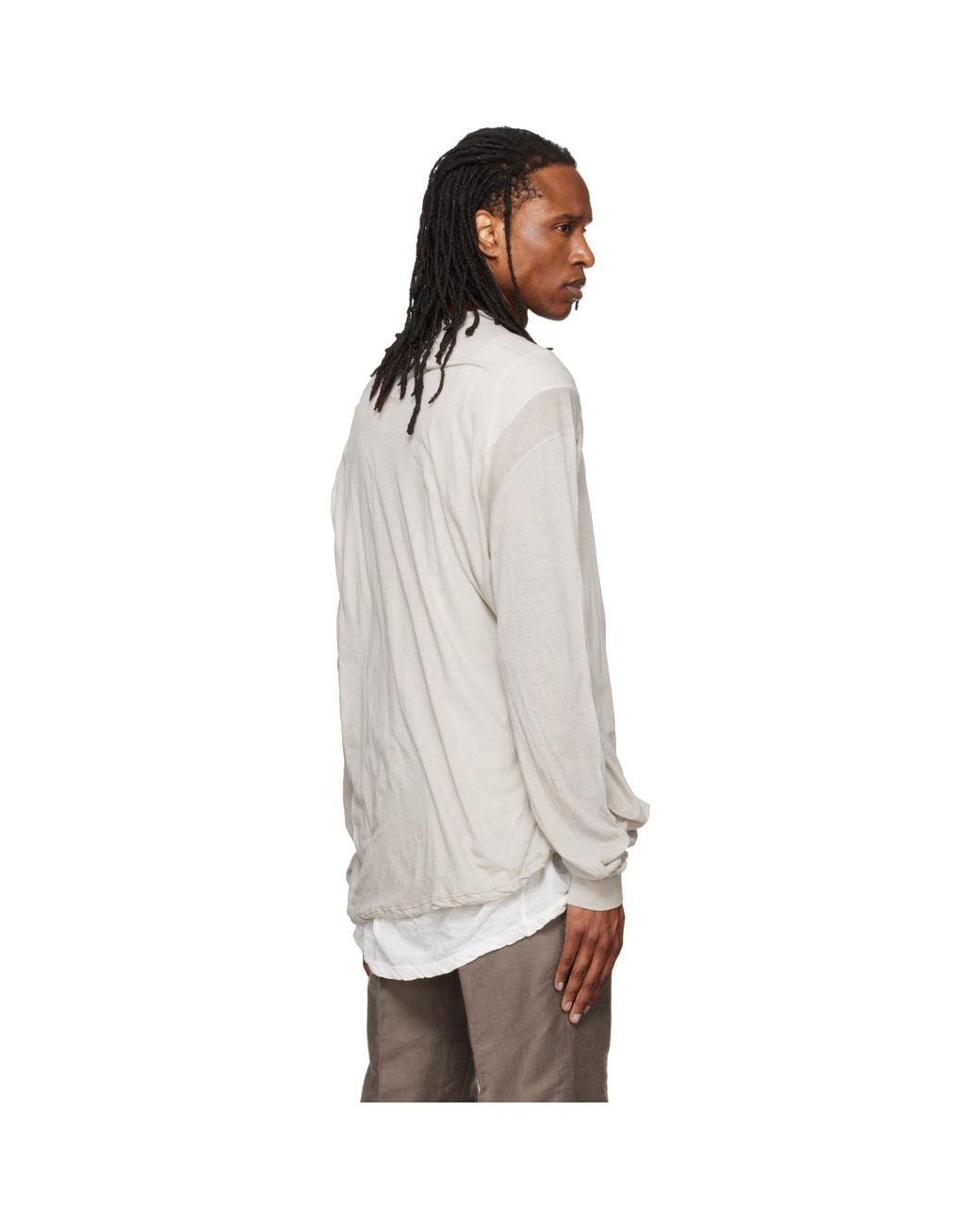 Rick Owens Gray Off- Tower Rick S Jumbo L/S T-Shirt for men