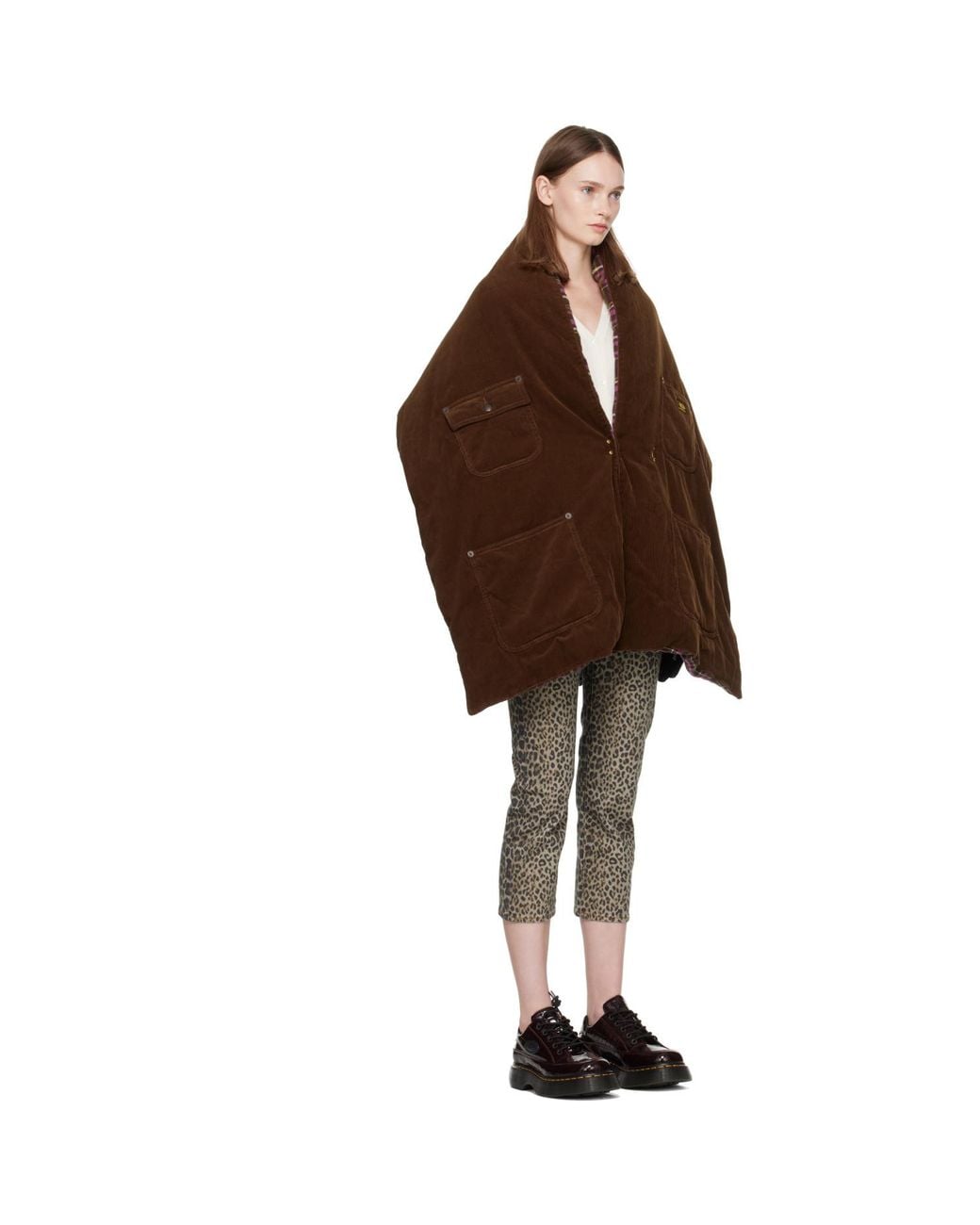 R13 Brown Padded Utility Scarf