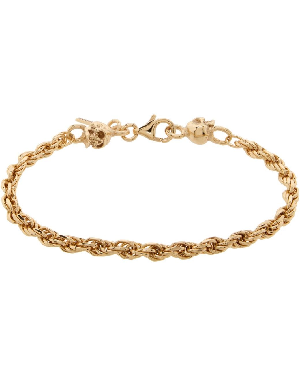 Emanuele Bicocchi Black Ssense Exclusive Rope Chain Skulls Bracelet for men