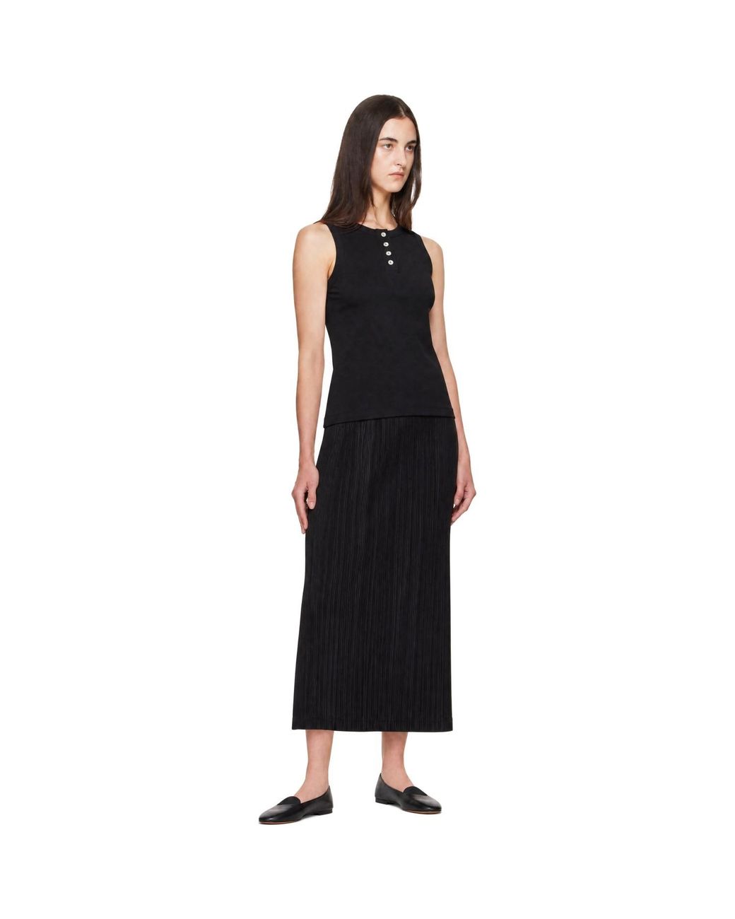 Pleats Please Issey Miyake Black Thicker Bottoms Maxi Skirt