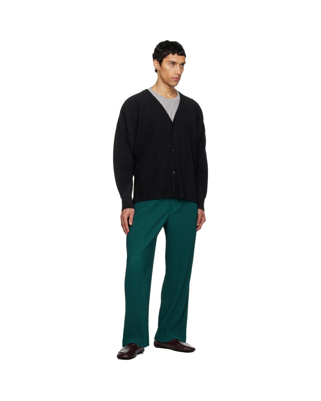 Homme Plissé Issey Miyake Black Color Pleats 1 Cardigan for men