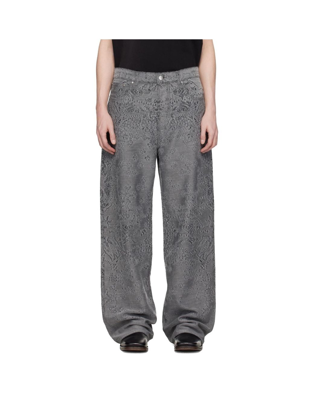 Amiri Black Ma Quad Bandana Baggy Jeans for men
