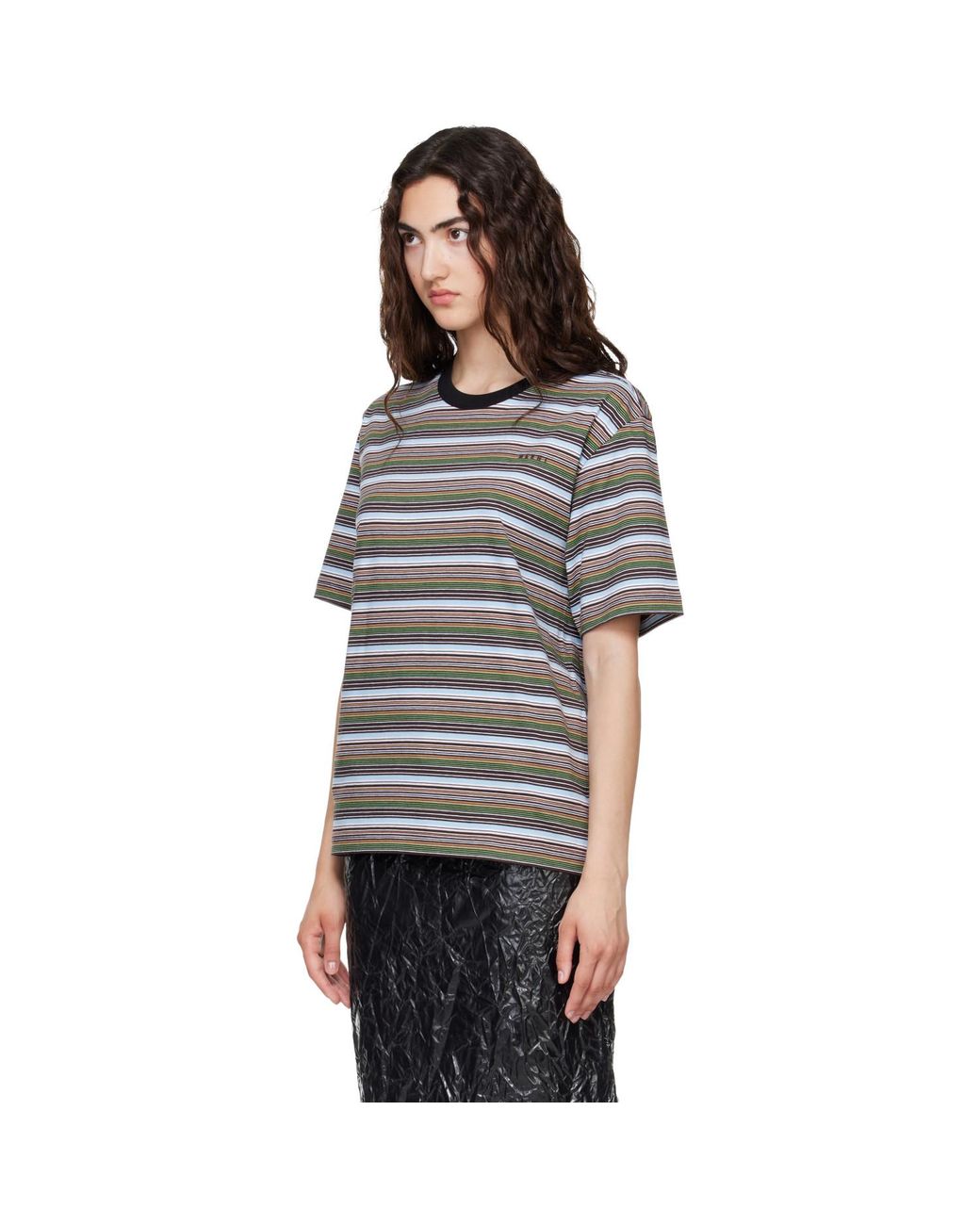 Marni Black Striped Cotton T-Shirt