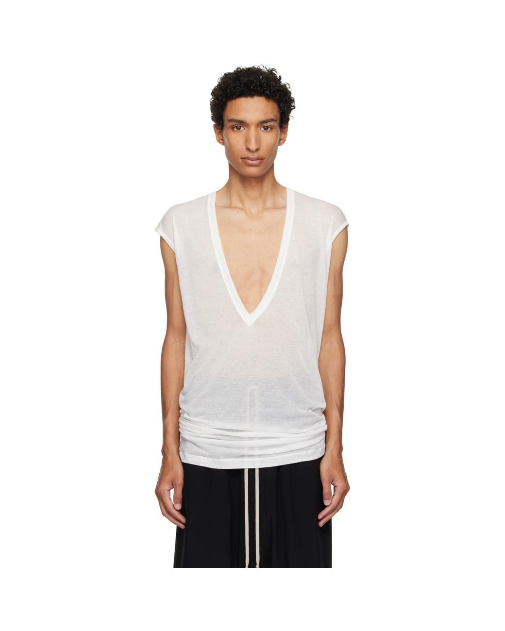 Rick Owens White Off- Tower Dylan T-Shirt for men
