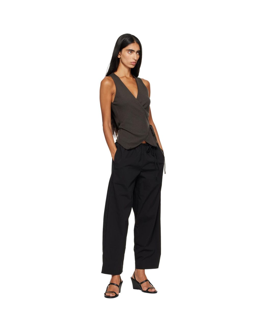 Lisa Yang Black Khaki Nayi Top