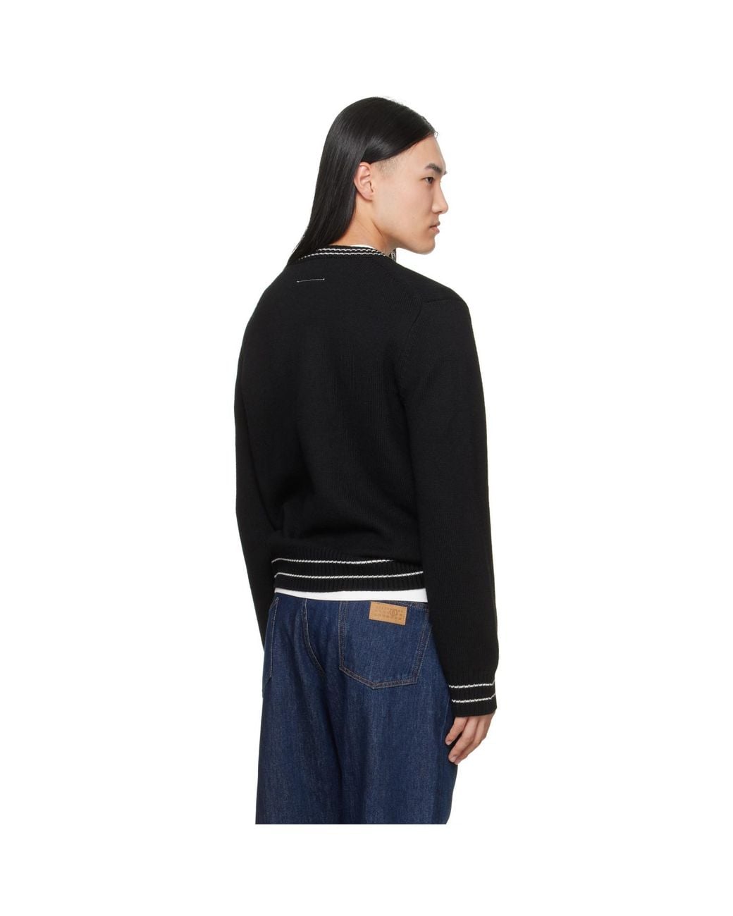 MM6 by Maison Margiela Black Wool Blend Sweater for men