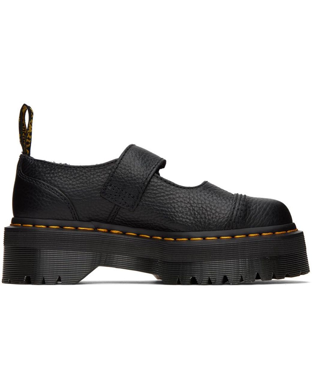 Dr. Martens Addina Flower Mary Jane Platform Oxfords in Black