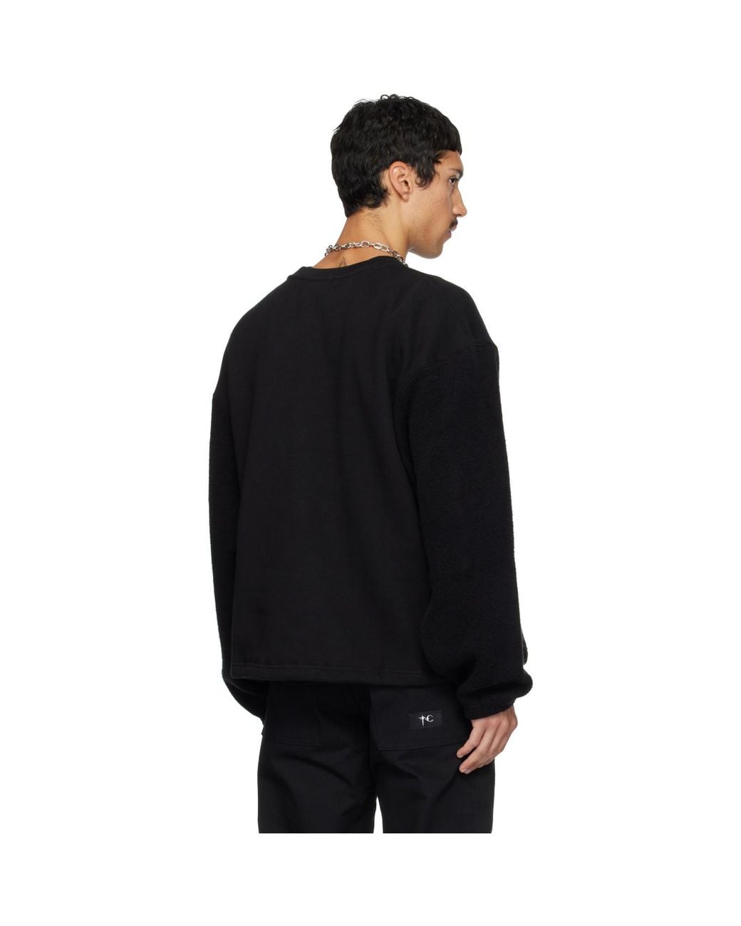 THUG CLUB Black Tc Two Face Sweatshirt for men