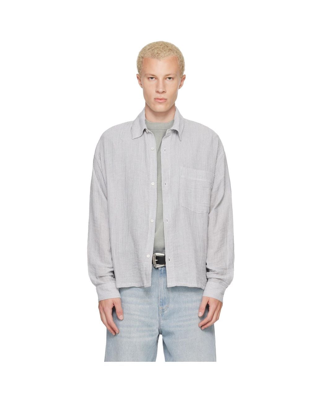 Won Hundred Gray Maza Shirt for men