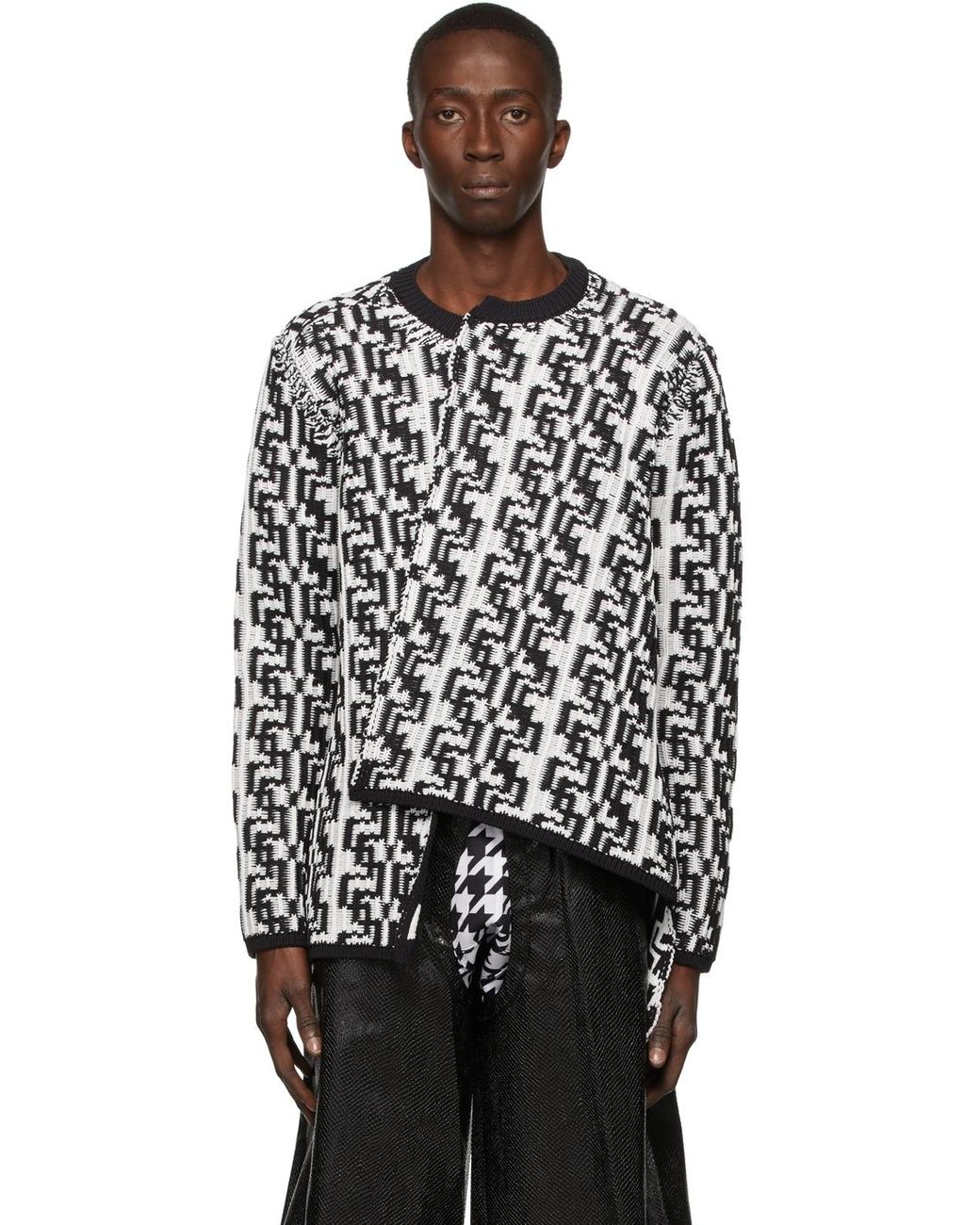 Comme des Garçons Jacquard Inside-out Sweater in Black for Men | Lyst