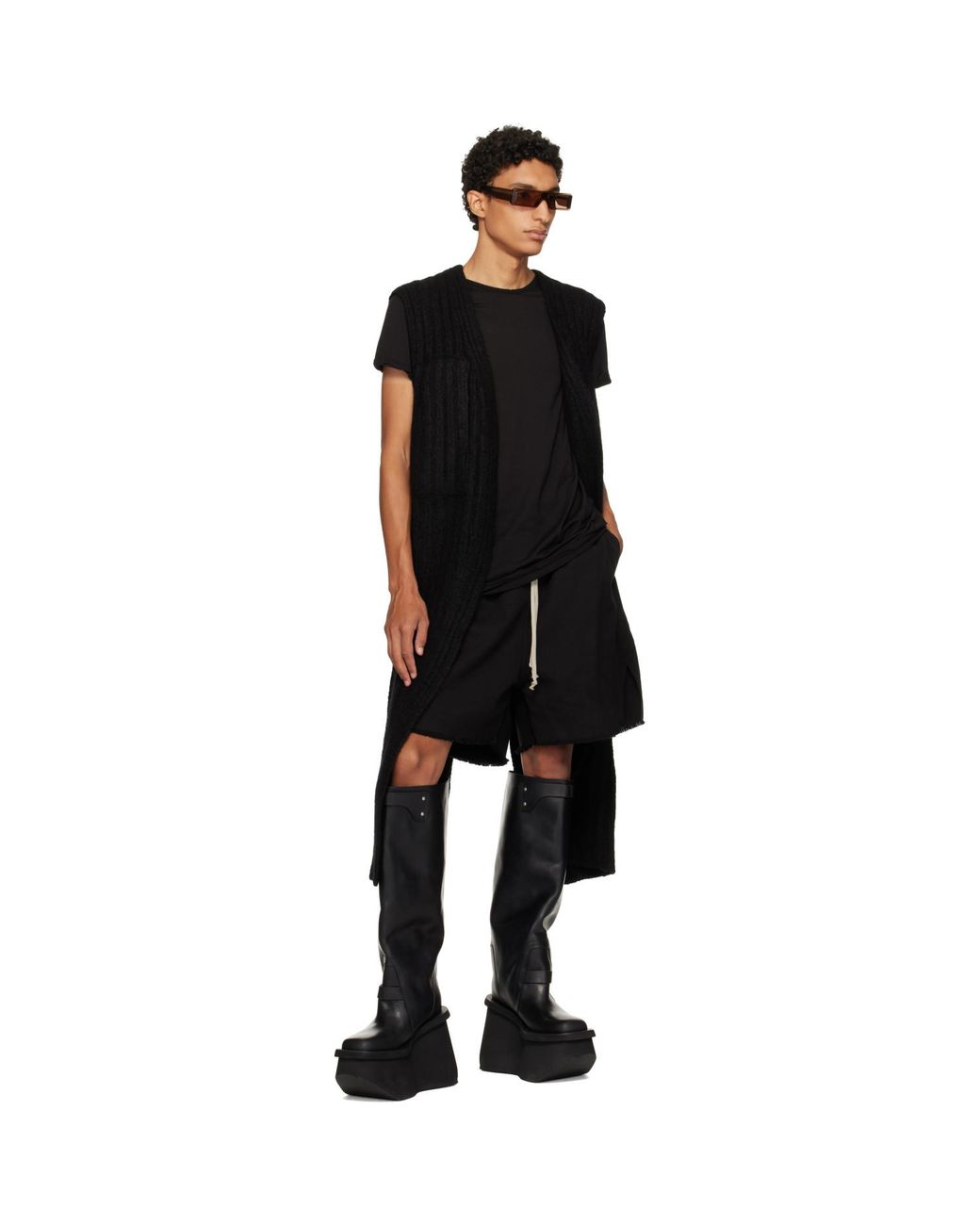 Rick Owens Black Tower Naska Factory Knee Boots for men