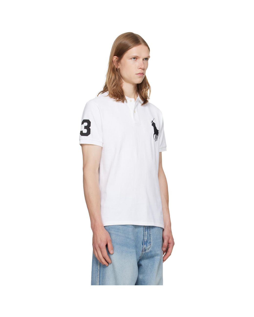 Polo Ralph Lauren White Big Pony Mesh Polo for men