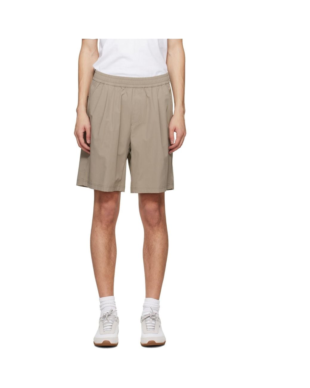 Boss Natural Taupe Water-Repellent Micro-Waffle Shorts for men