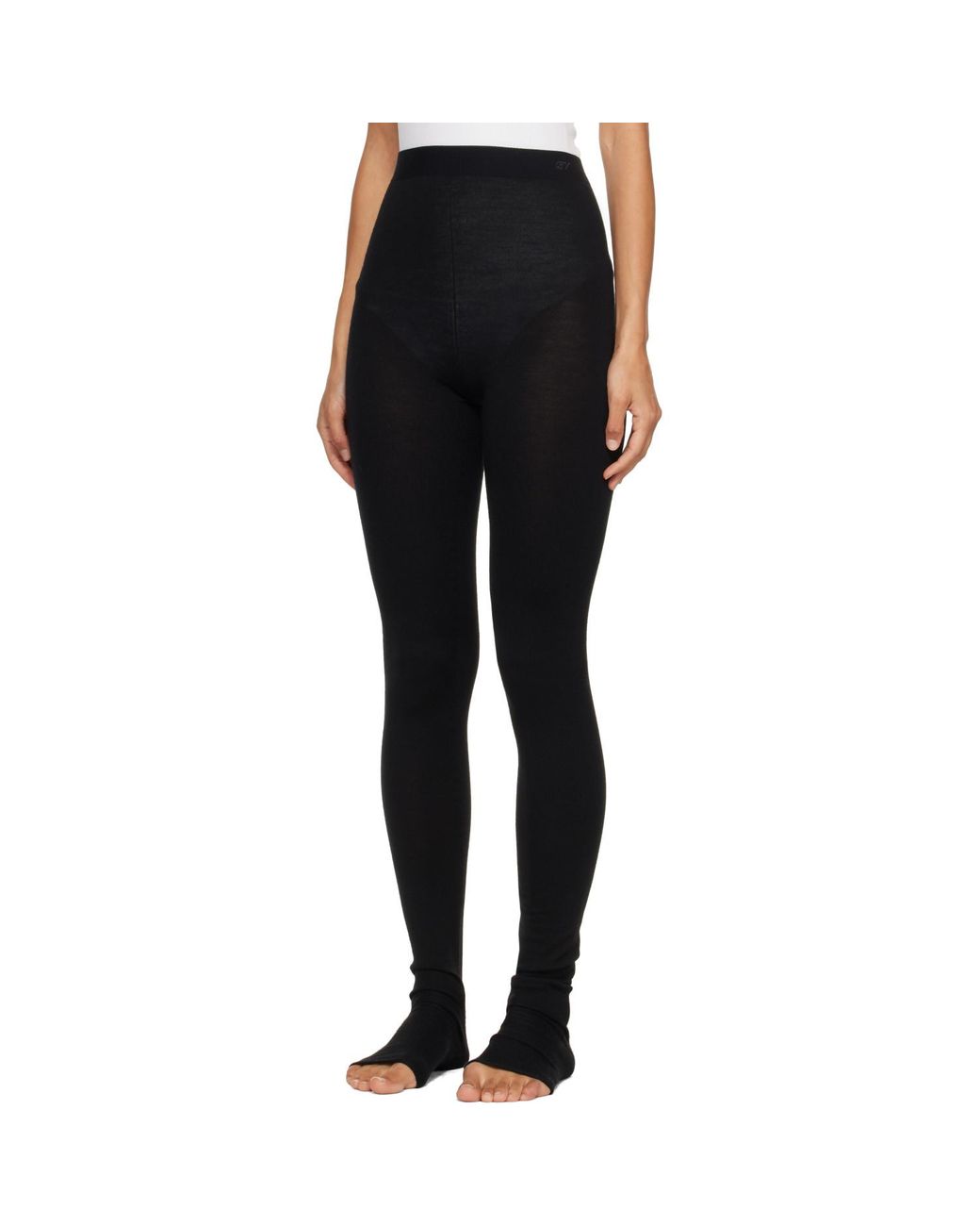 Bottega Veneta Black Wool Rib Seamless Leggings