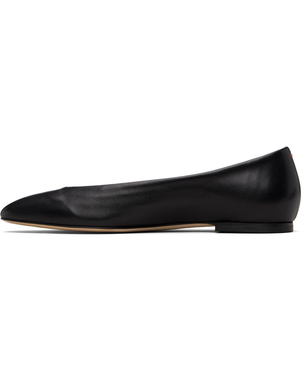 Aeyde Black Ellie Almond-Toe Flats