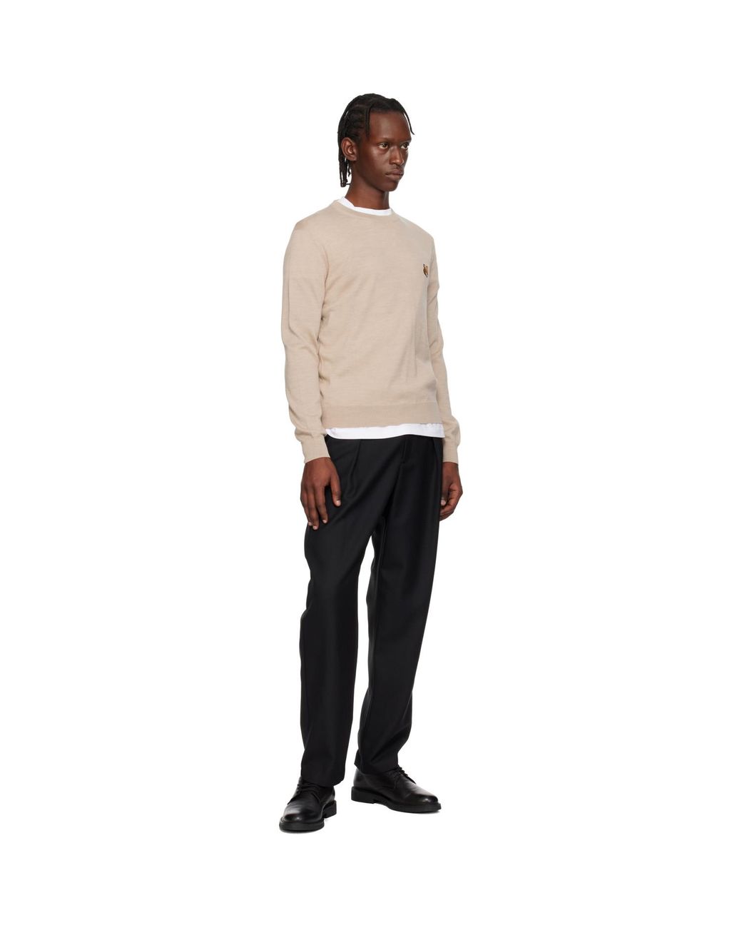 Maison Kitsuné Black Fox Head Merino Regular Sweater for men