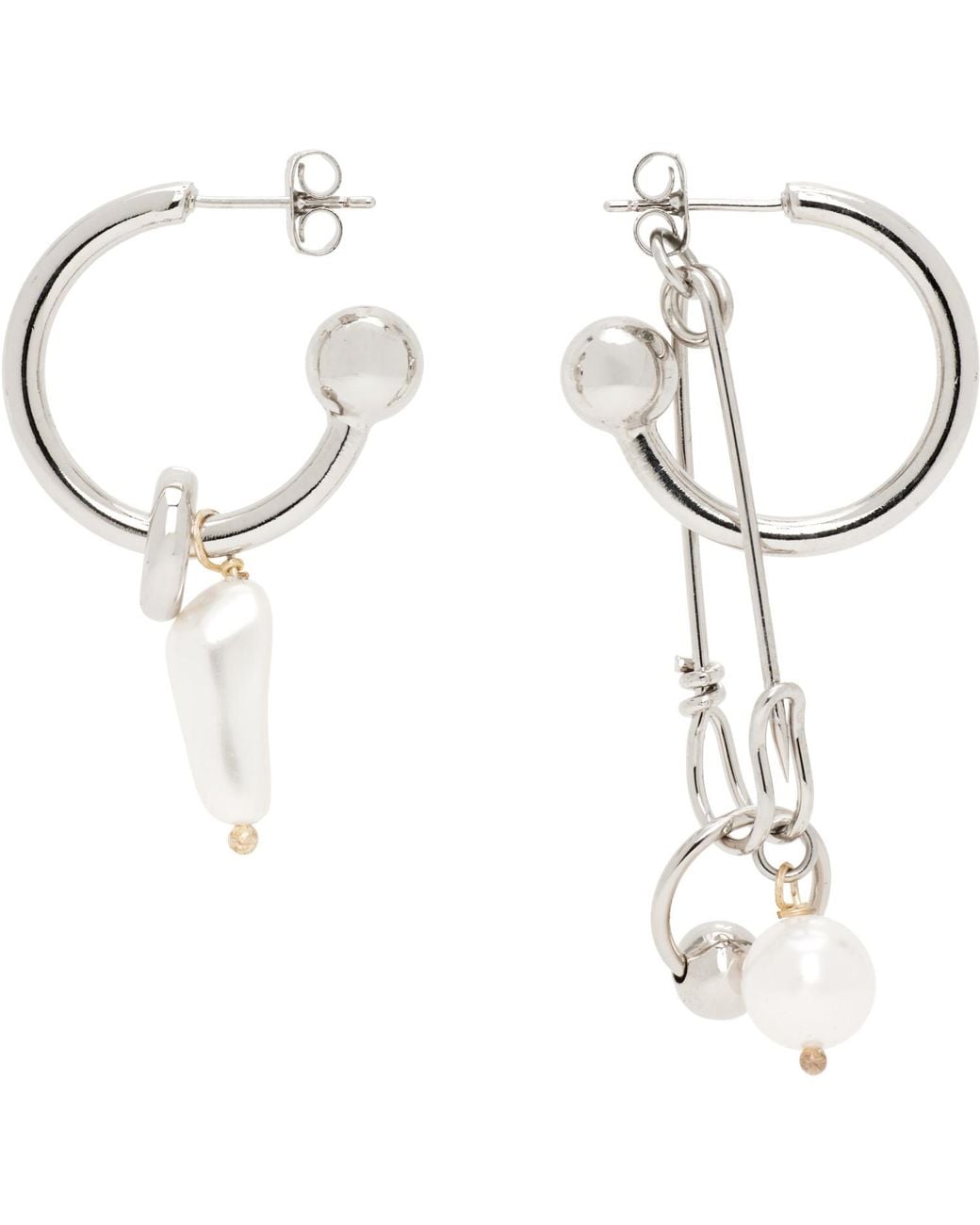 Justine Clenquet White Ryder Earrings for men