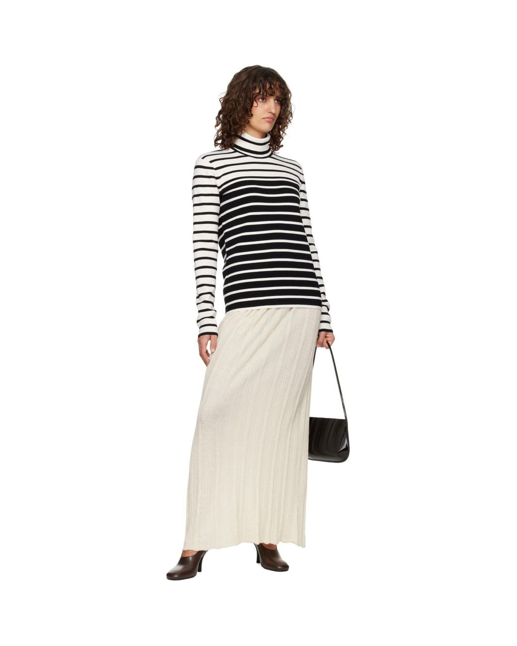 Totême Black Striped Turtleneck