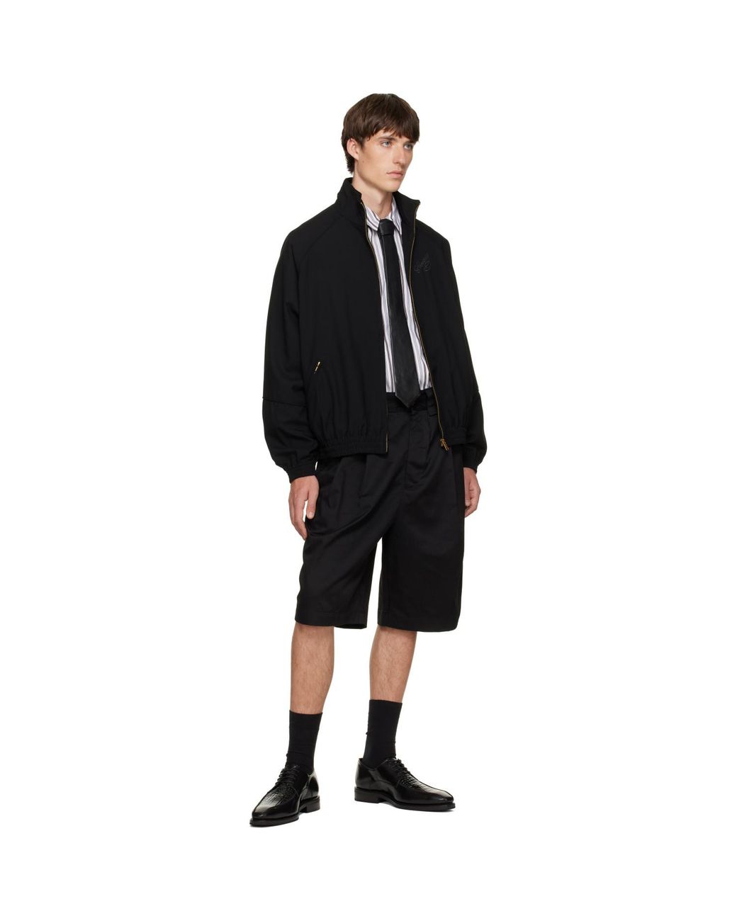 Deadwood Black Timo Leather Neck Tie for men