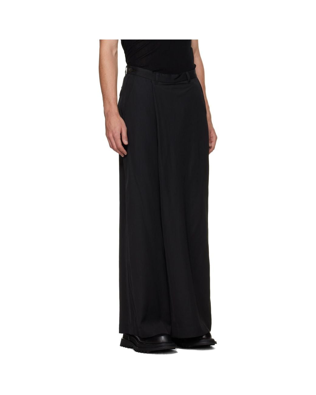 Julius Black Over Wrapping Trousers for men