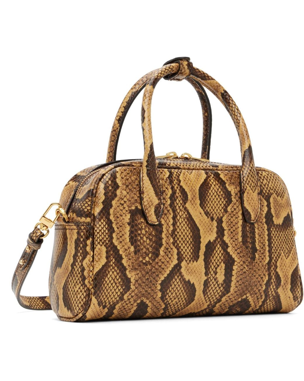 Amiri Brown Python Ma Bowling Bag