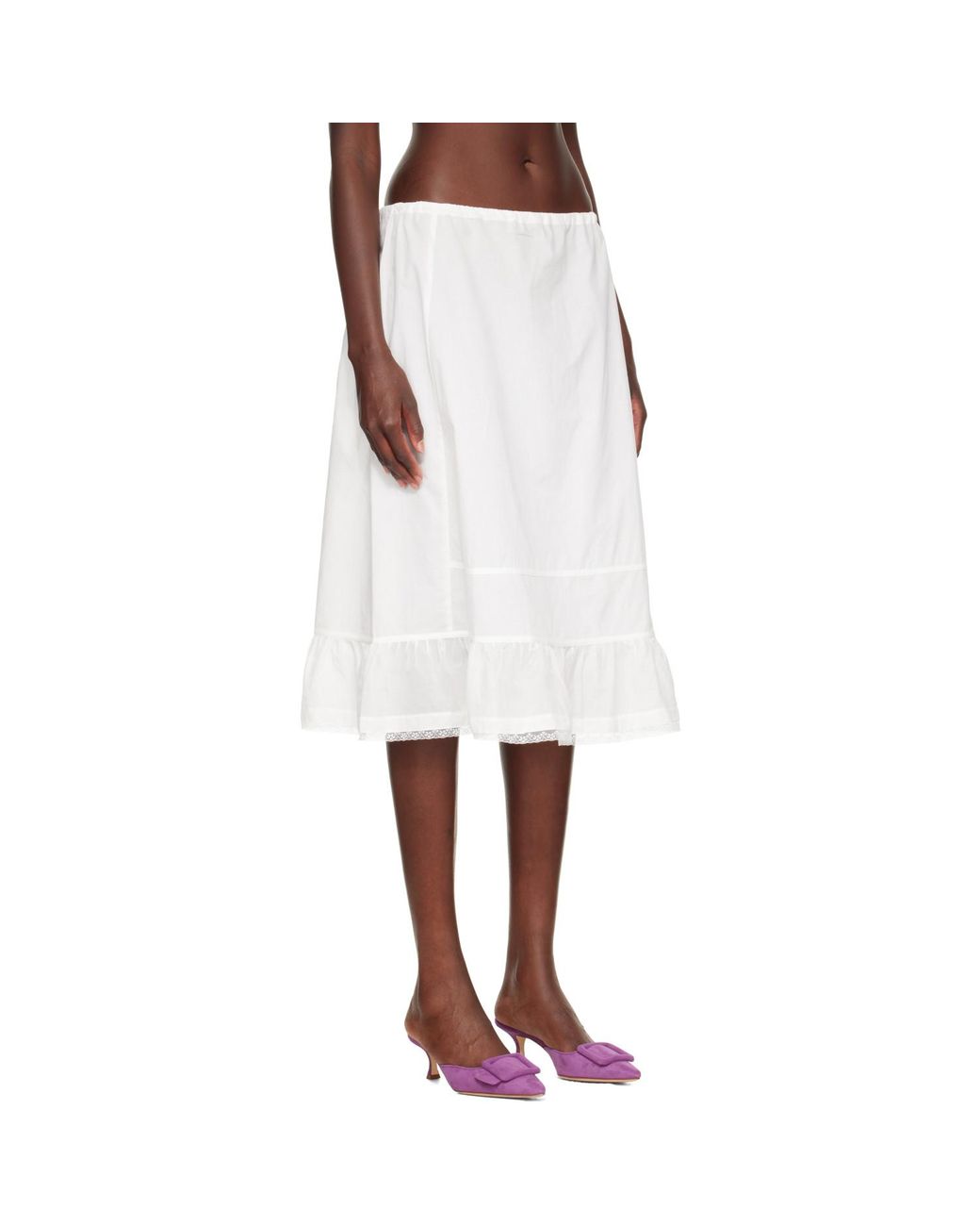 Cou Cou White 'The Petticoat' Midi Skirt