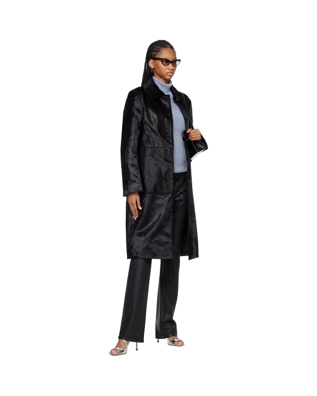 Rohe Black Pony Hair Coat