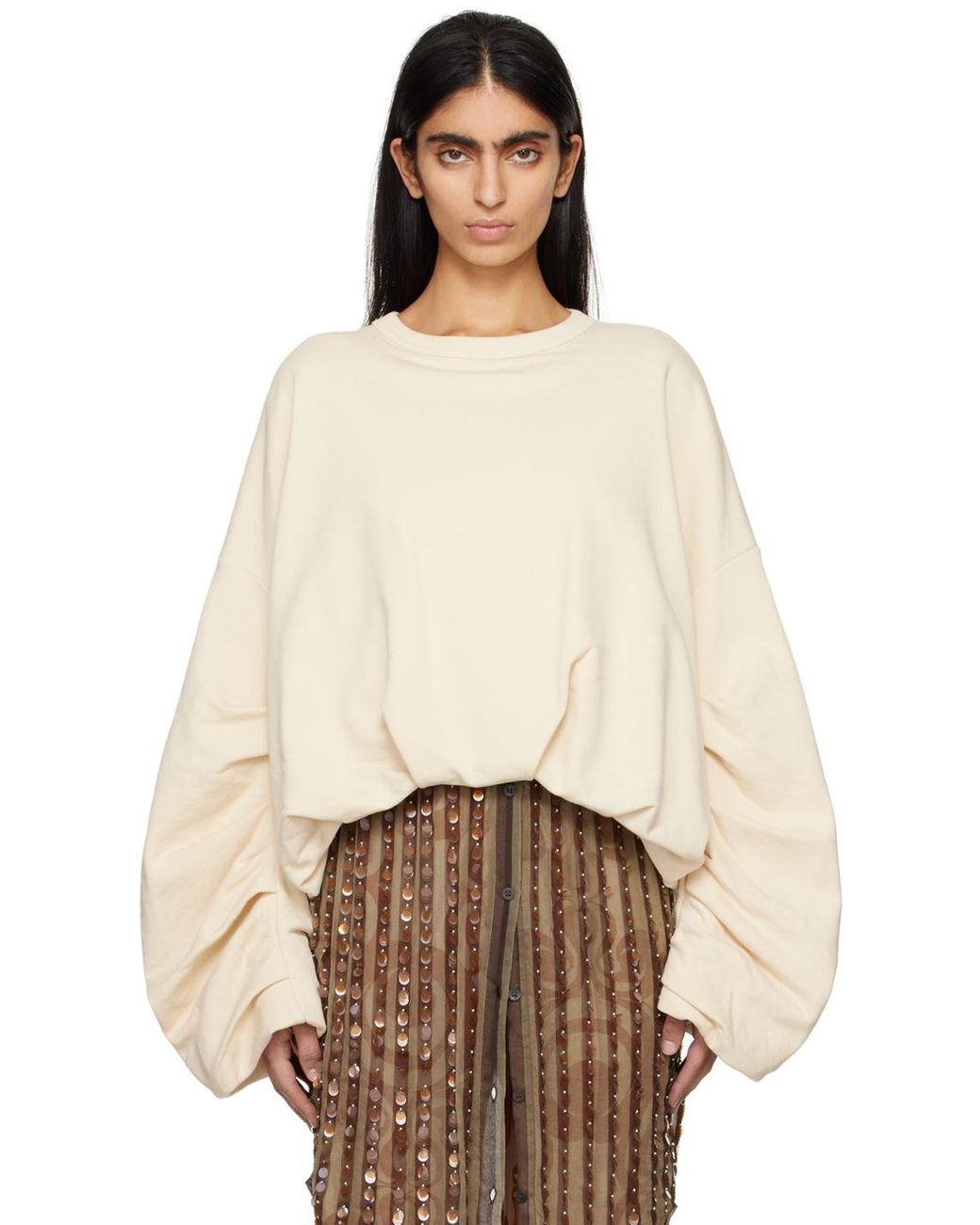 【Dries Van Noten】スリーブレスシャツ コットン 無地 ドレープ org.jpg
