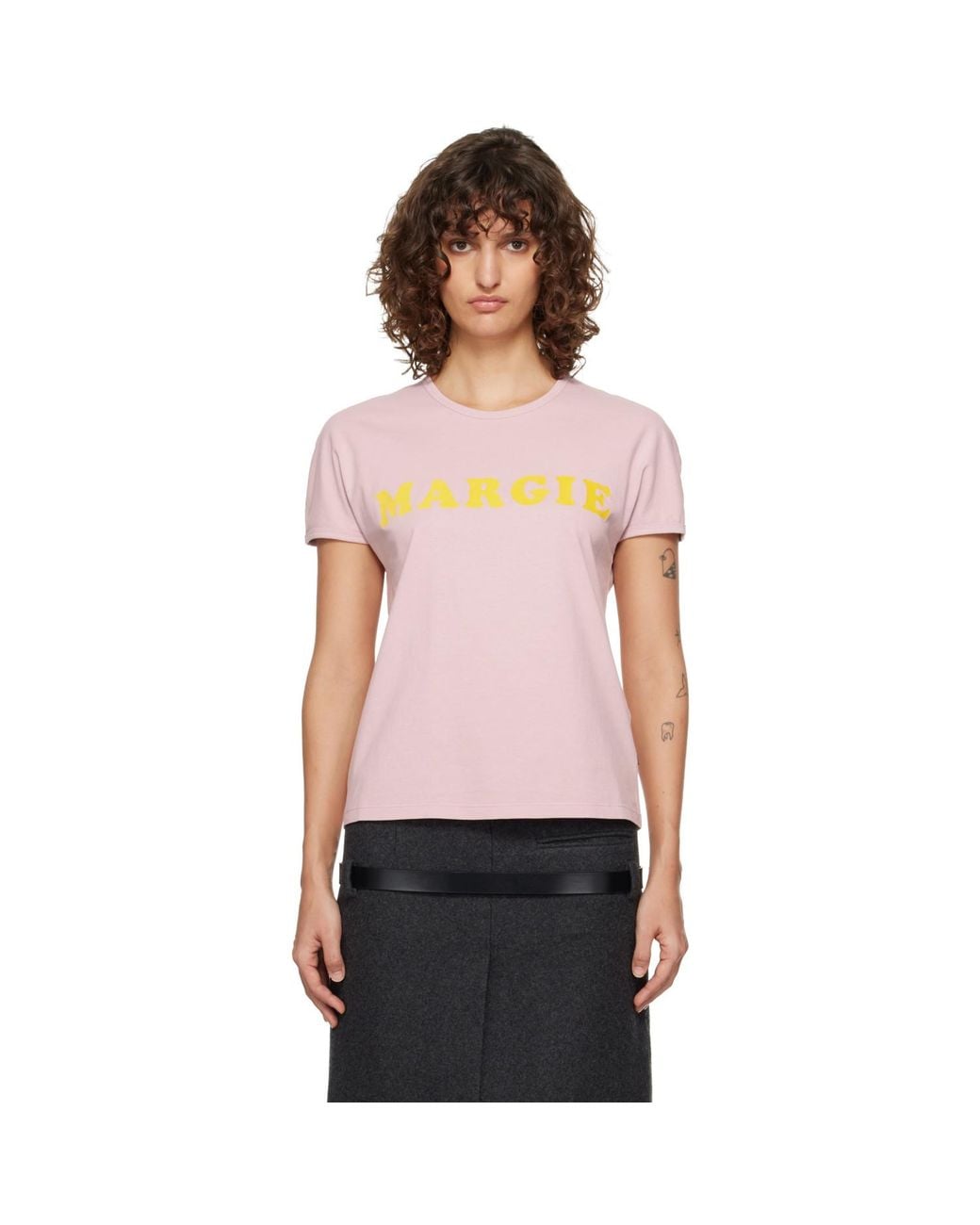 MM6 by Maison Margiela Pink 'Margie' T-Shirt