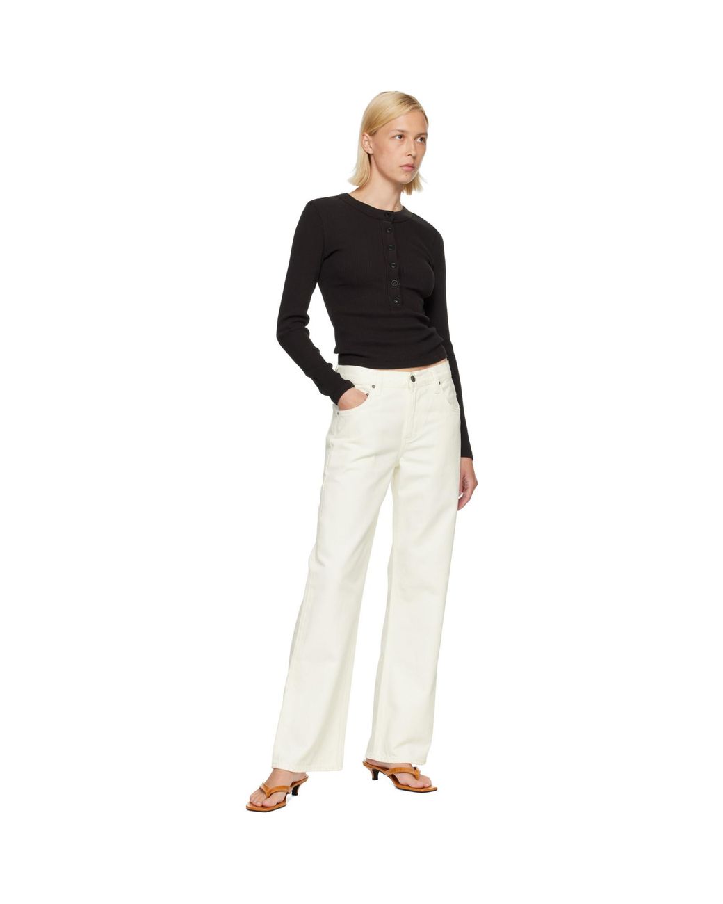 Citizens of Humanity Black Off- Lindz Easy Straight Jeans