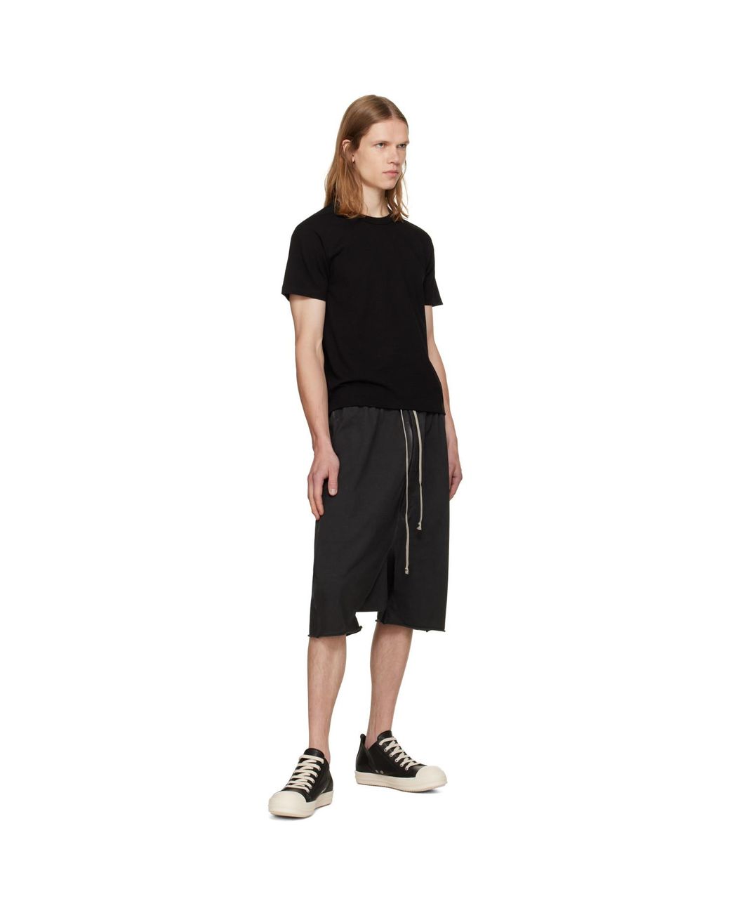 Rick Owens Black Tower Drawstring Pods Shorts for men