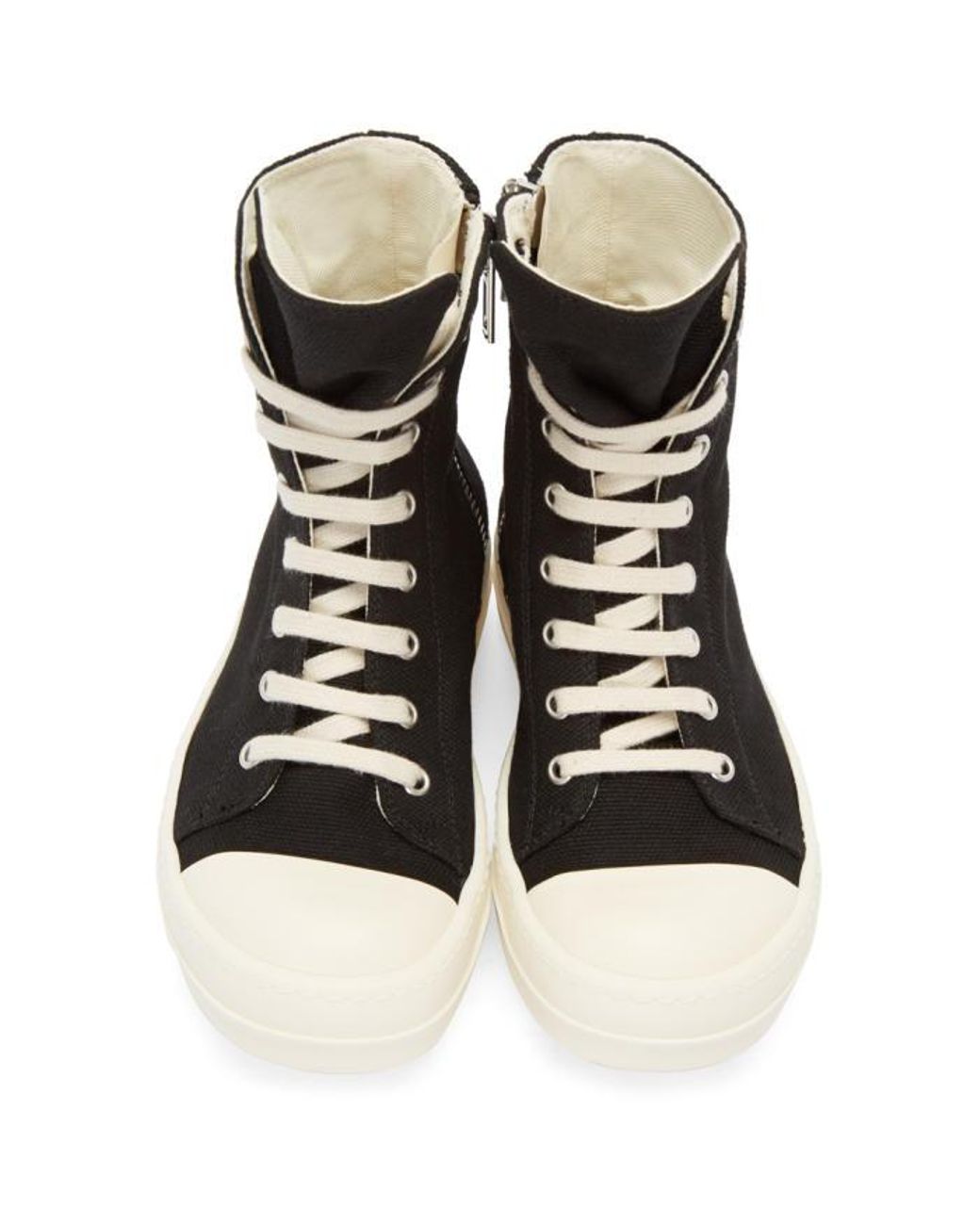 関税込【RICK OWENS】Sneaks high-top canvas sneakers Sneaks high-top canvas sneakers in black - Rick Owens