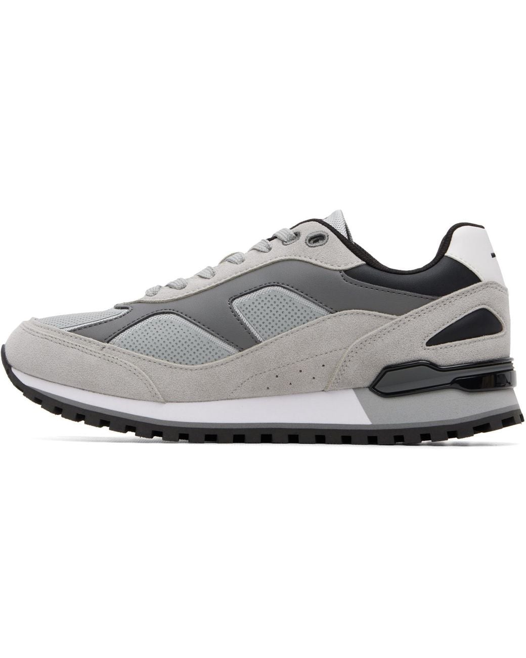 Boss Gray Suede Sneakers for men