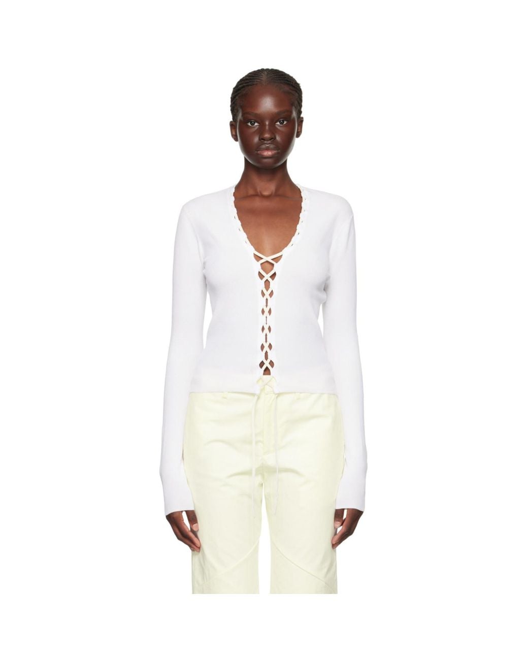 Dion Lee Black Off-white Bichrome Cardigan