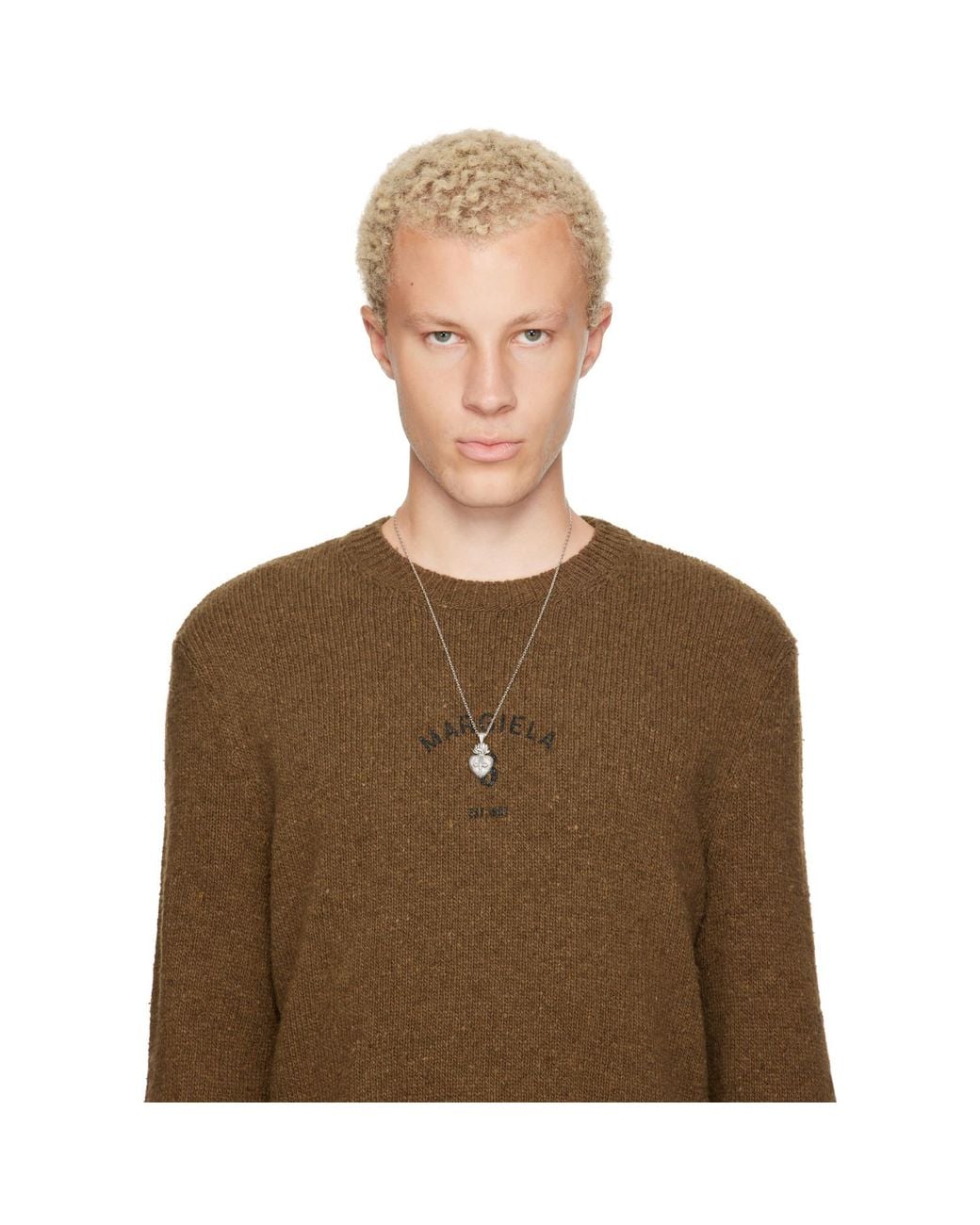 Emanuele Bicocchi Metallic Sacred Heart Necklace for men