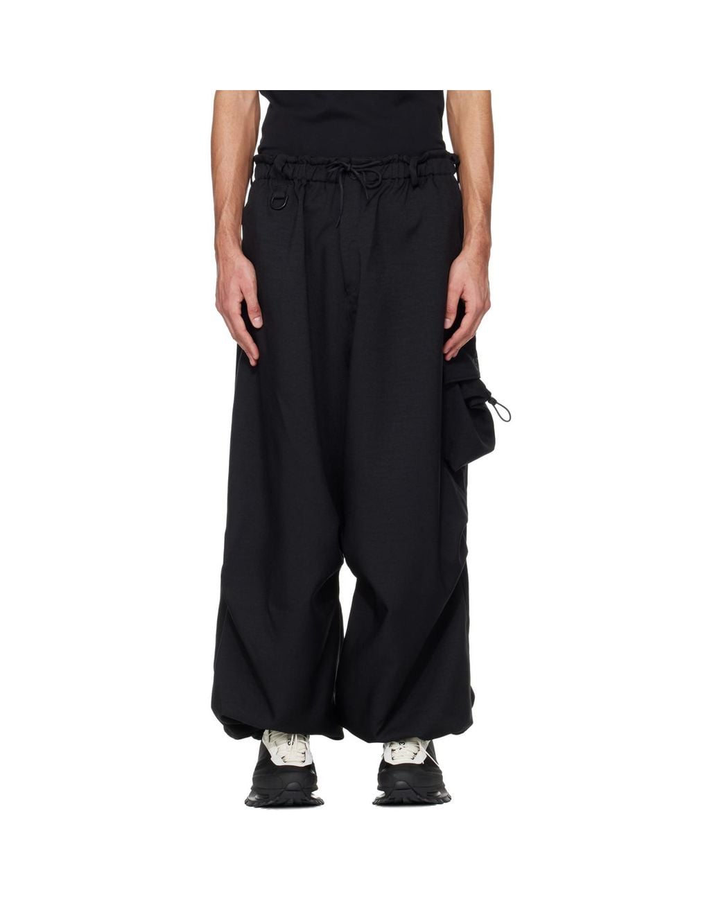 Y-3 Black Sport Uniform Wide Cargo Pants for men