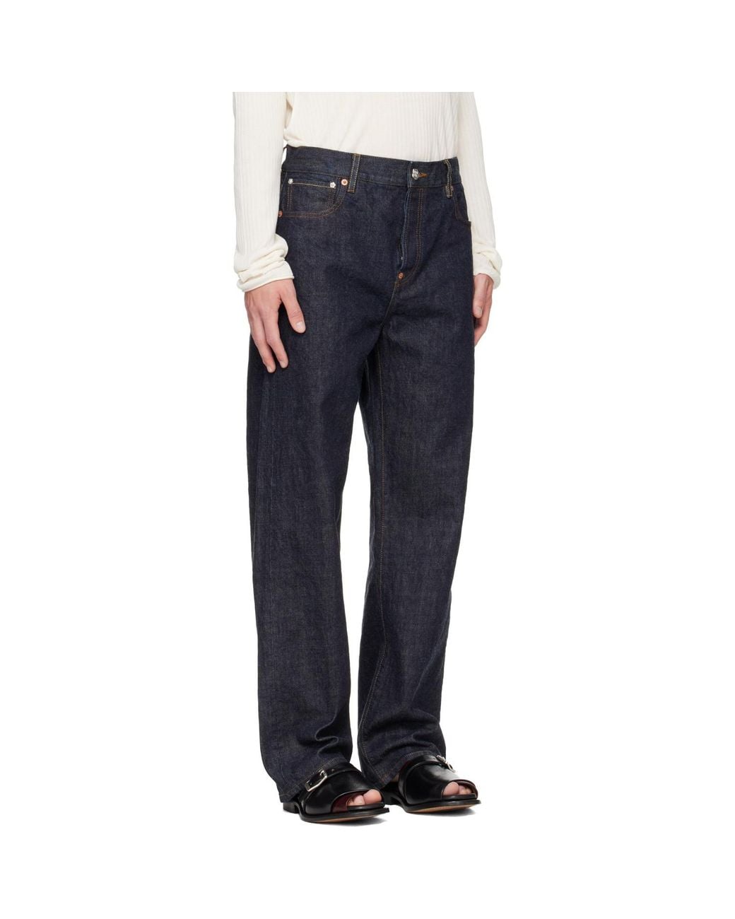 KENZO Blue Paris Tulip' Straight Fit Jeans for men
