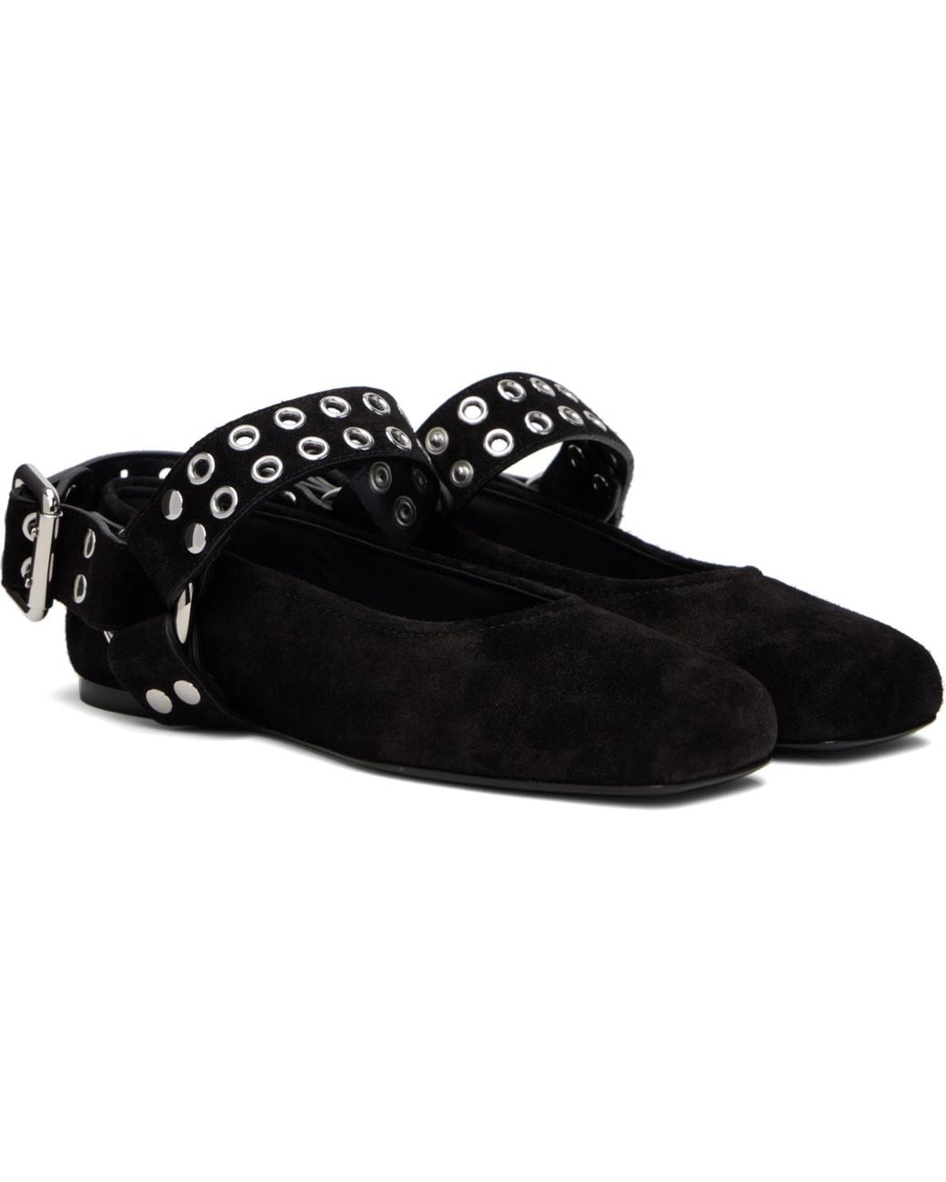 Alaïa Black Suede Ballet Flats 'Biker'