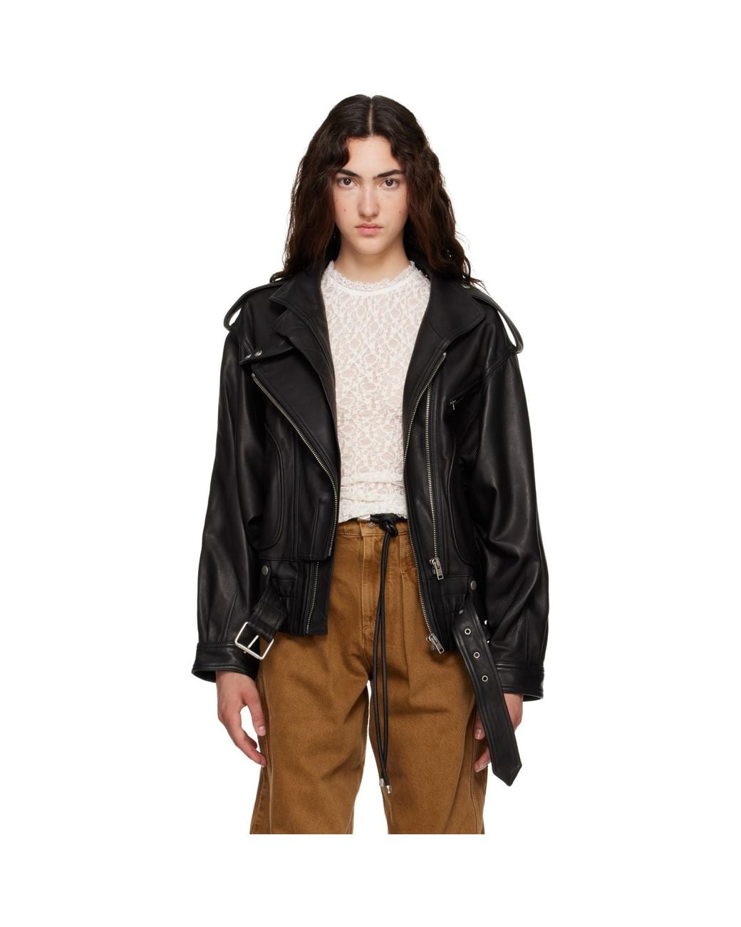 Isabel Marant Black Farza Leather Jacket