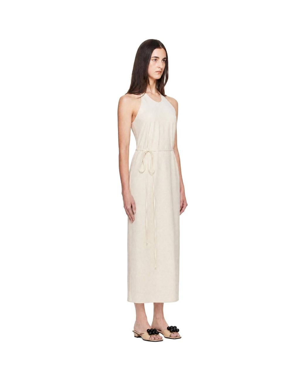 Baserange Natural Off- Apron Midi Dress