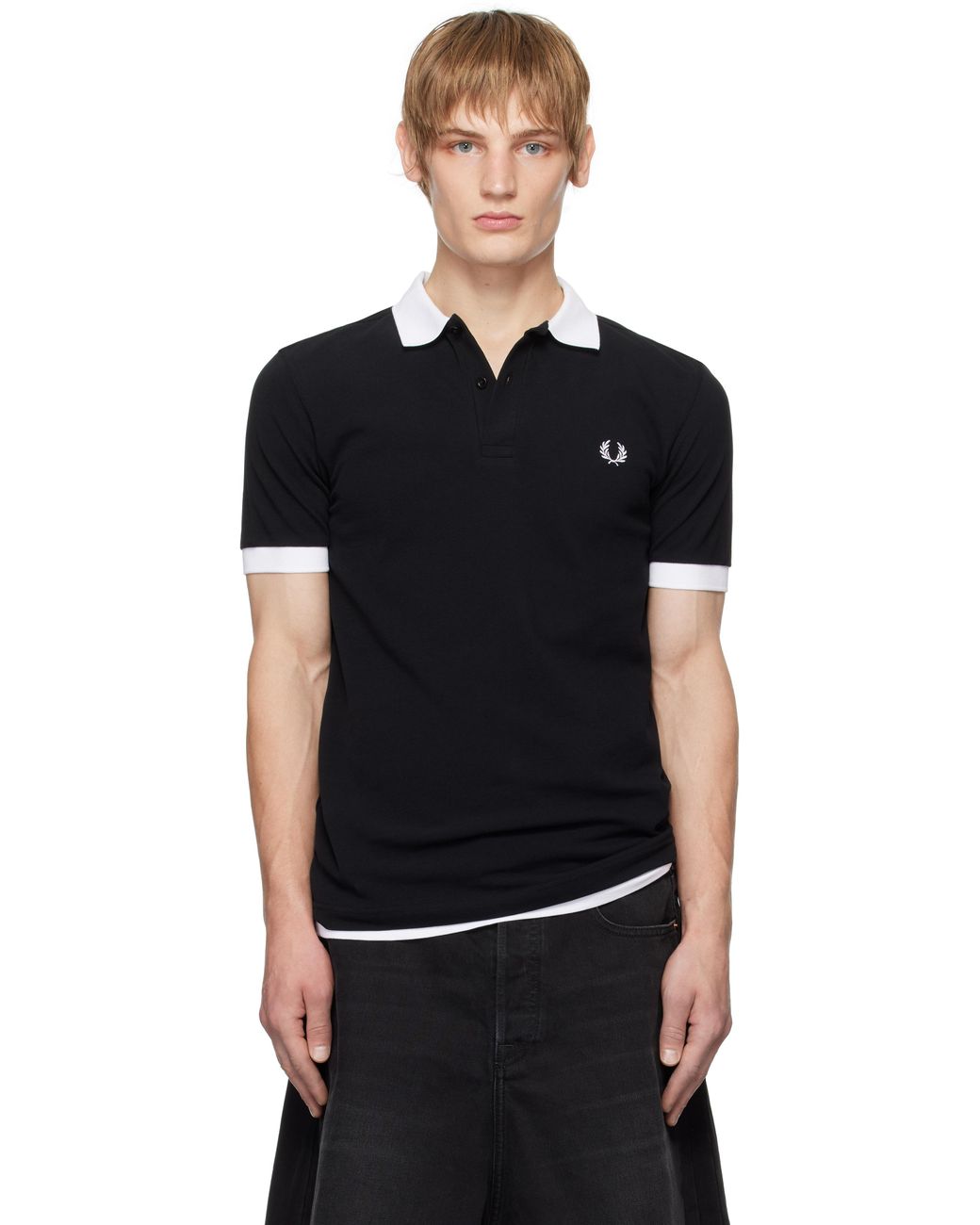 Mastermind Japan Fred Perry Edition Contrast Polo in Black for Men
