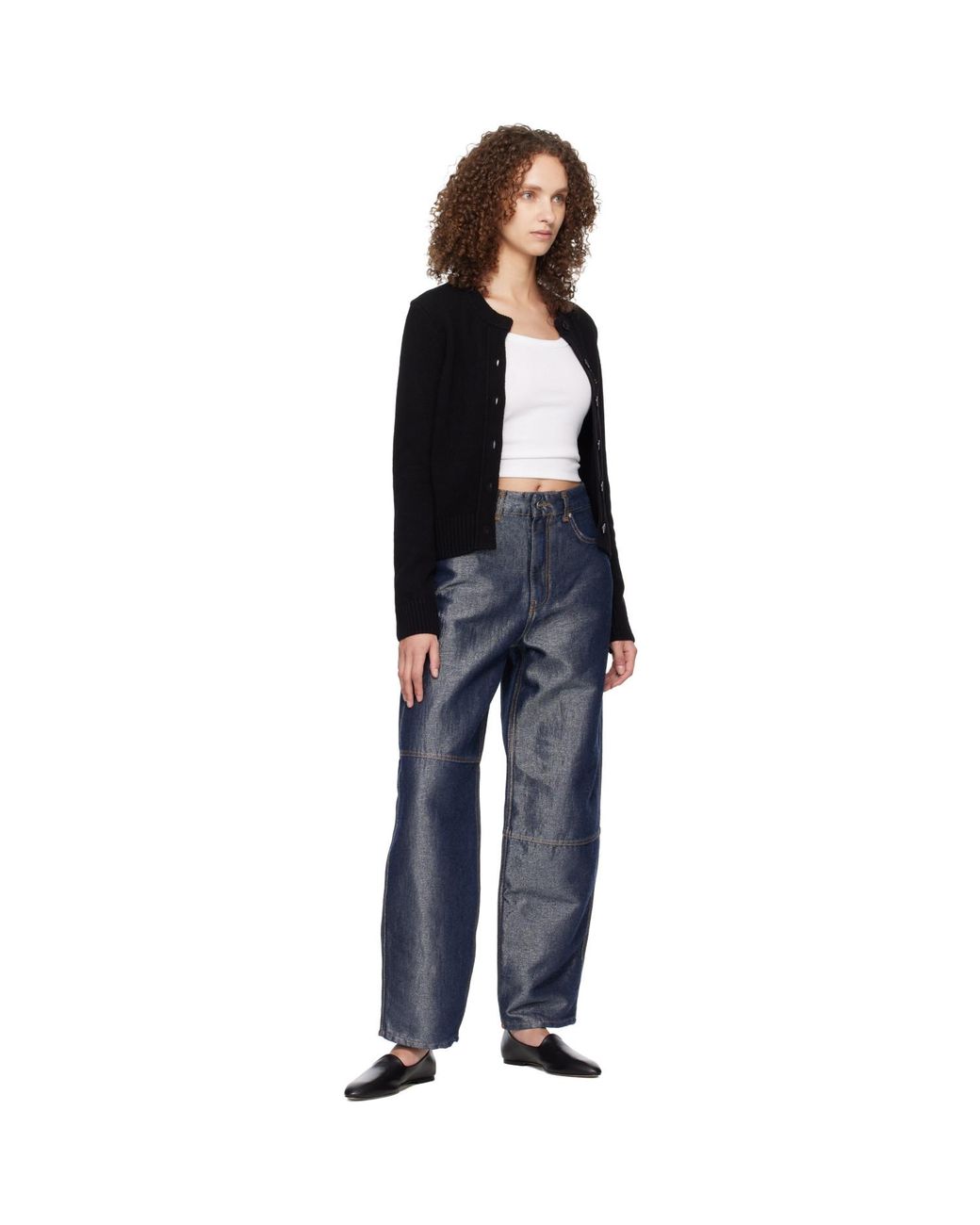 Ganni Black Wool Mix Cardigan
