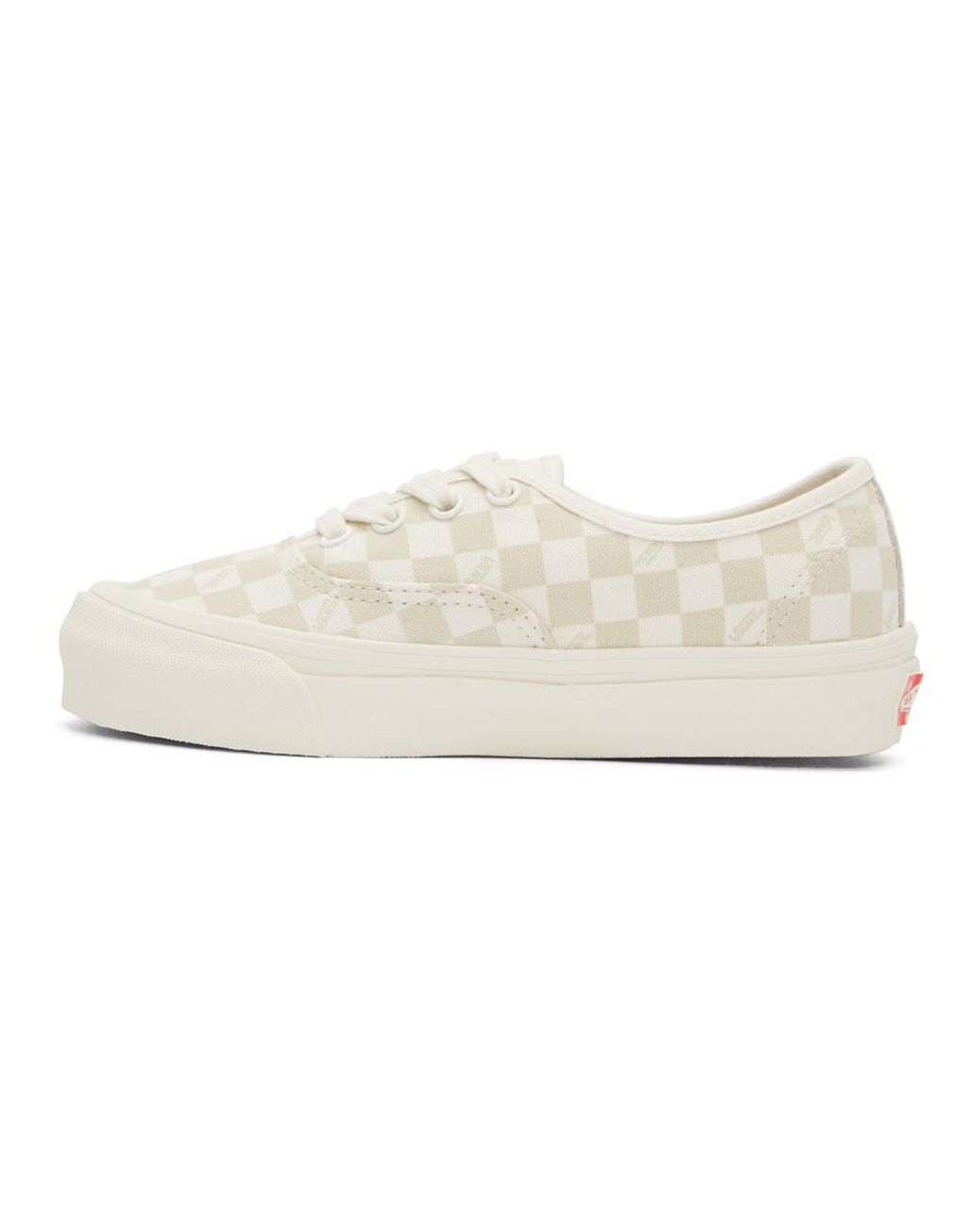 checkered vans beige