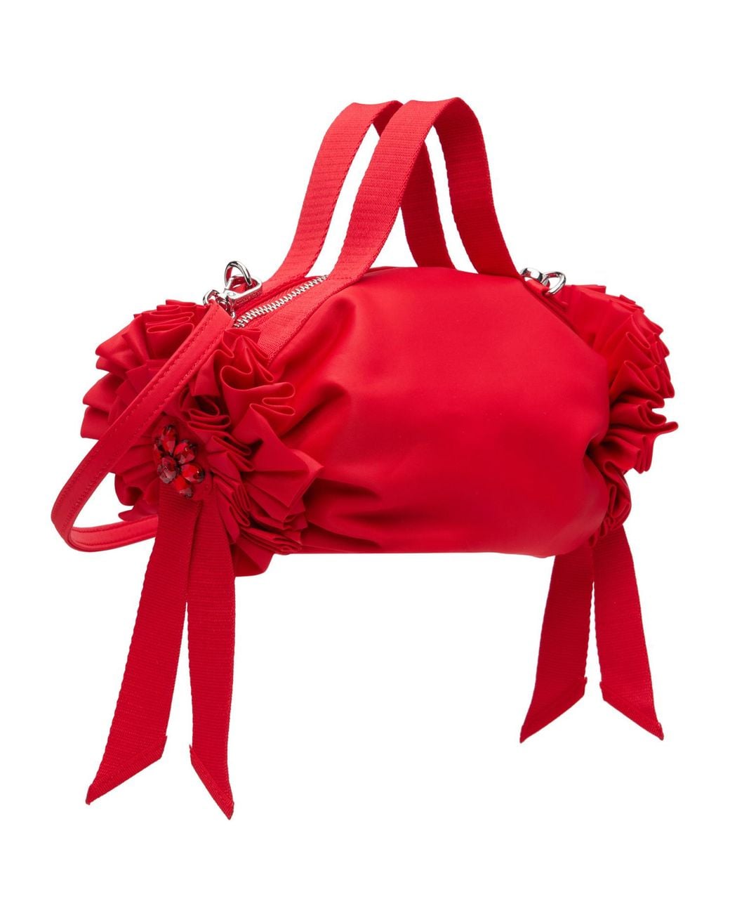 Simone Rocha Red Turbo Mini Double Ribbon Rosette Bag