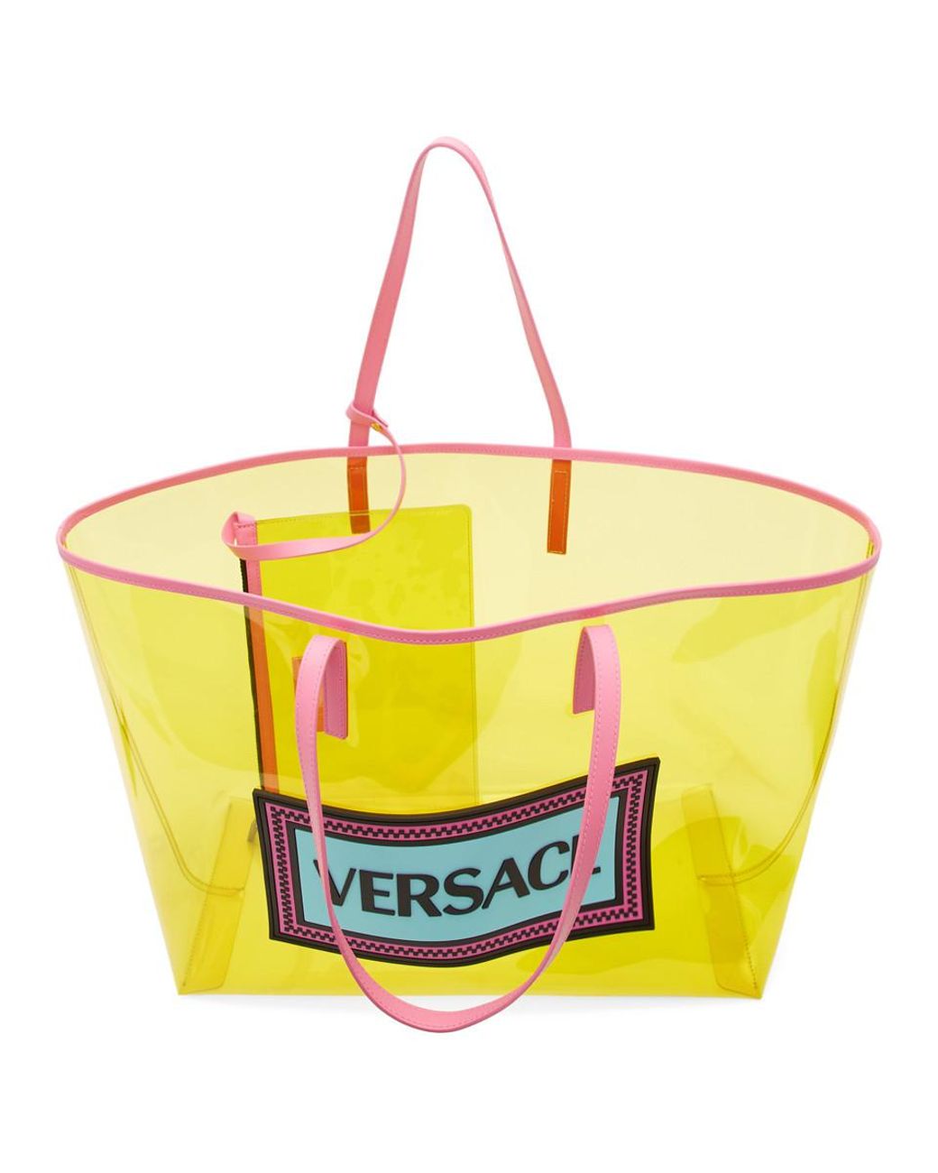 Versace Yellow Logo Pvc Tote Bag | Lyst Canada