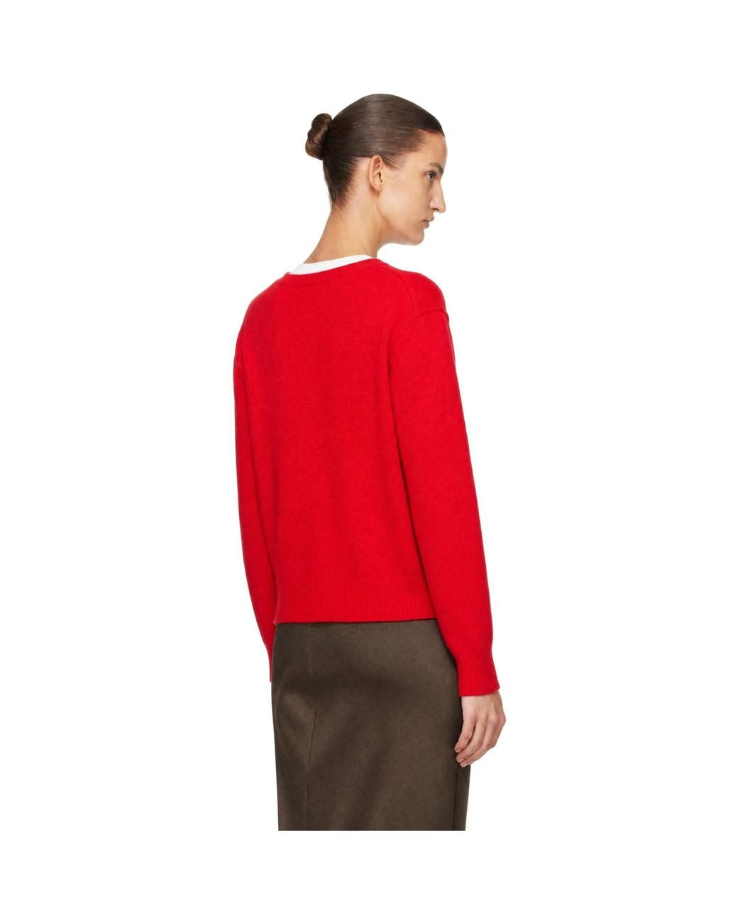 DUNST Red Cashmere V-Neck Sweater