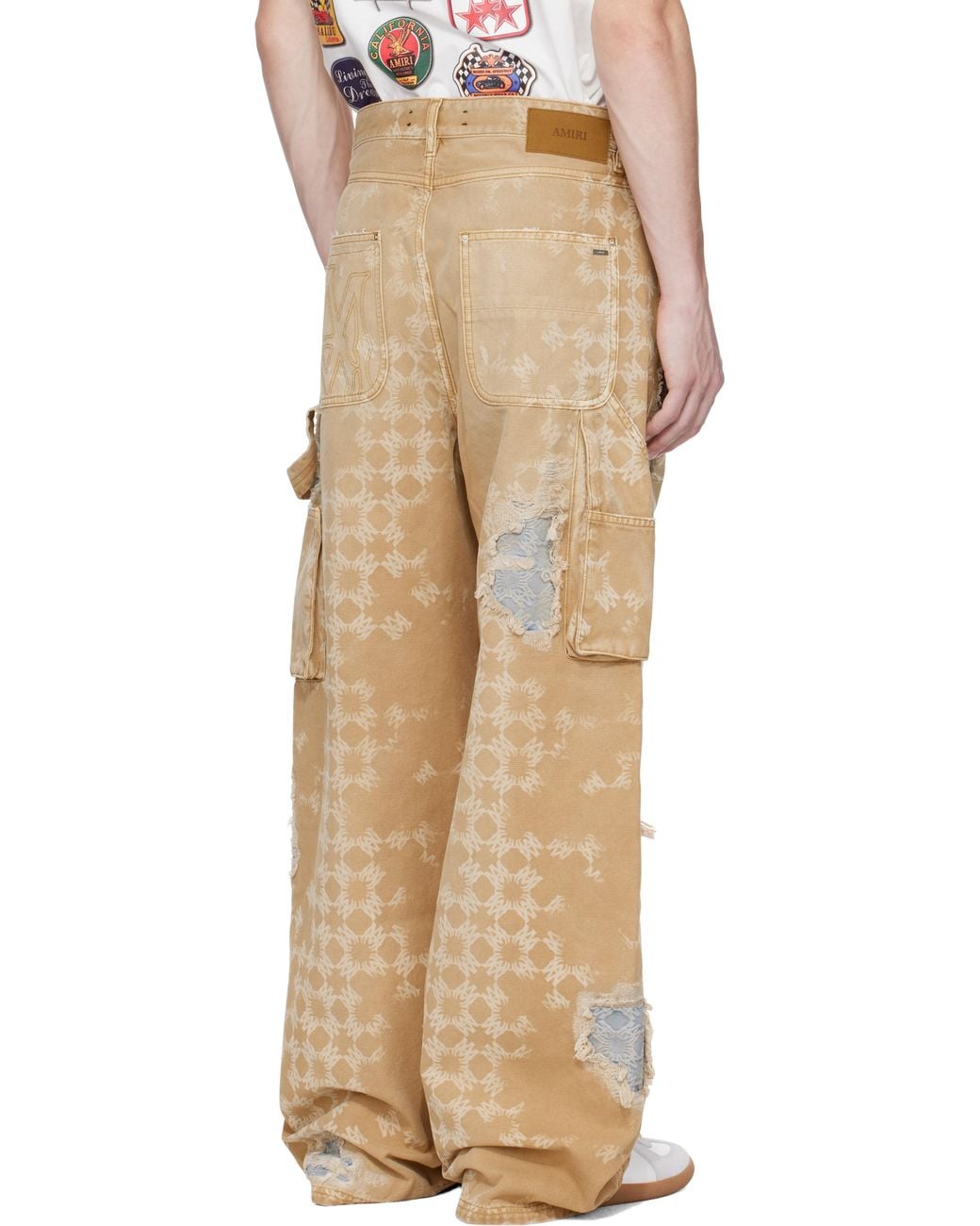 Amiri Natural Tan Repair Jeans for men