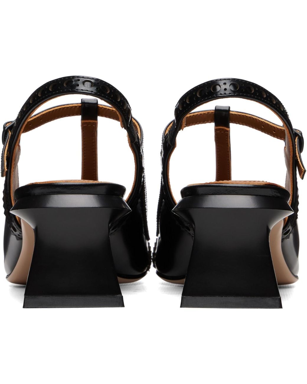 ShuShu/Tong Black Square Toe Open Back Heels