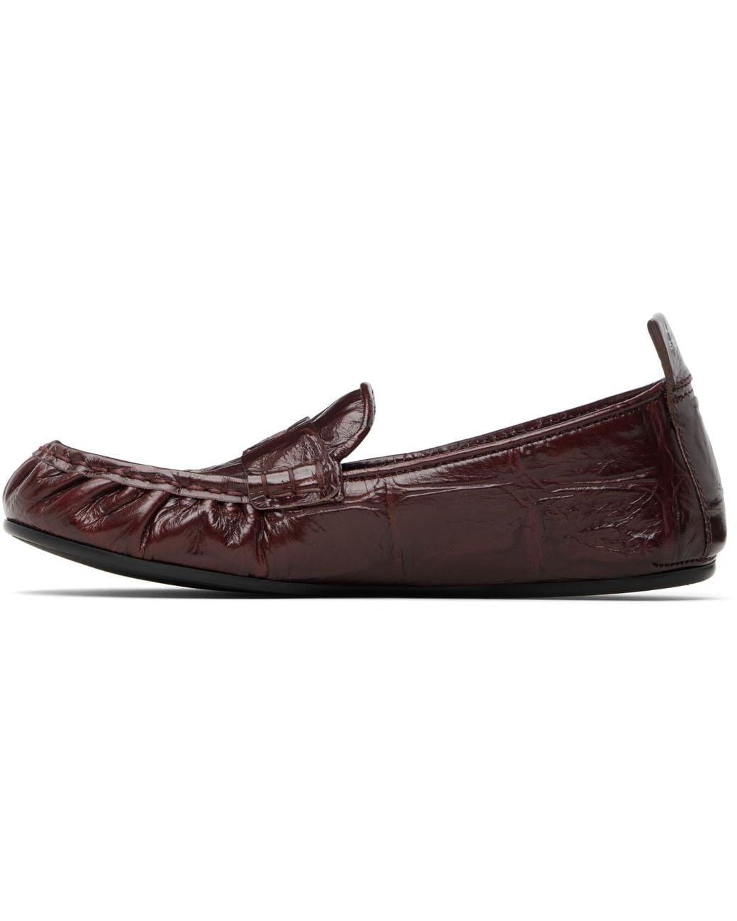 Acne Black Burgundy Leather Saddle Loafers
