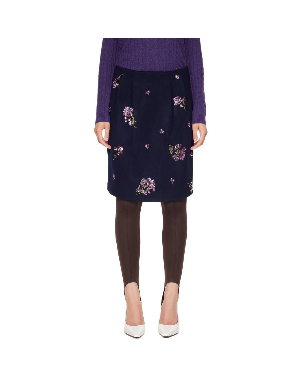 ShuShu/Tong Blue Straight Midi Skirt